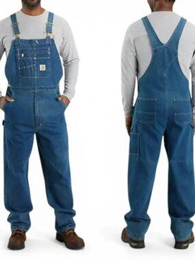 Carhartt LOOSE FIT Denim Bib Overalls.  SZ 44 x 30 Unisex.